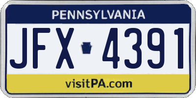 PA license plate JFX4391