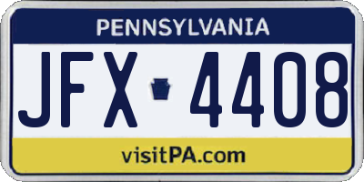 PA license plate JFX4408