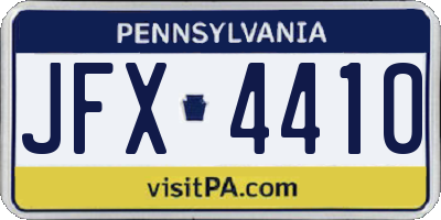 PA license plate JFX4410