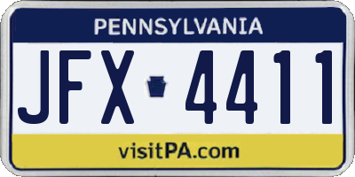 PA license plate JFX4411