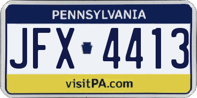 PA license plate JFX4413