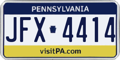 PA license plate JFX4414