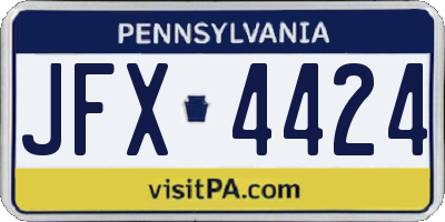 PA license plate JFX4424