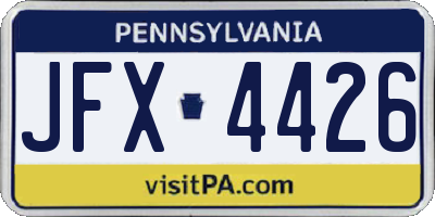 PA license plate JFX4426