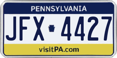 PA license plate JFX4427