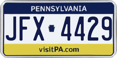 PA license plate JFX4429