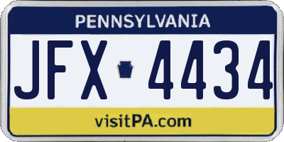 PA license plate JFX4434