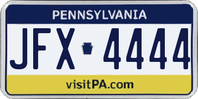 PA license plate JFX4444