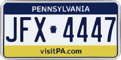 PA license plate JFX4447
