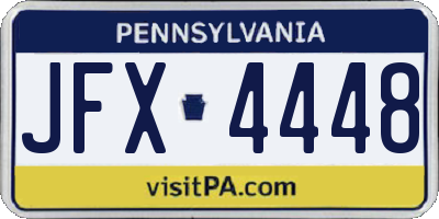 PA license plate JFX4448