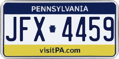 PA license plate JFX4459