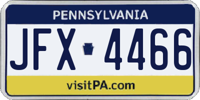 PA license plate JFX4466