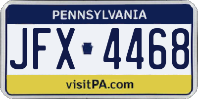 PA license plate JFX4468