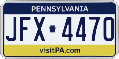 PA license plate JFX4470