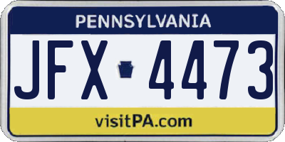 PA license plate JFX4473