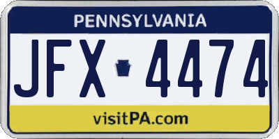 PA license plate JFX4474