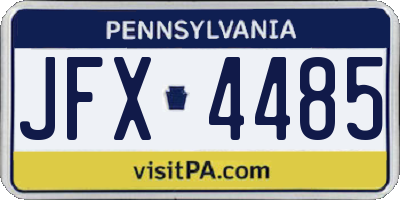 PA license plate JFX4485