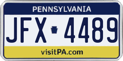 PA license plate JFX4489
