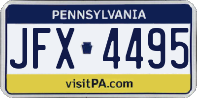 PA license plate JFX4495