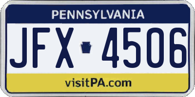 PA license plate JFX4506