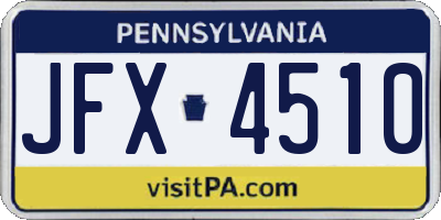 PA license plate JFX4510