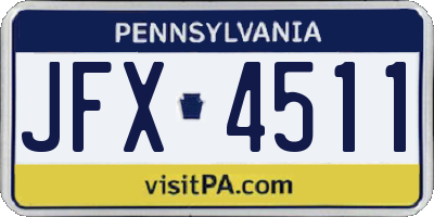 PA license plate JFX4511