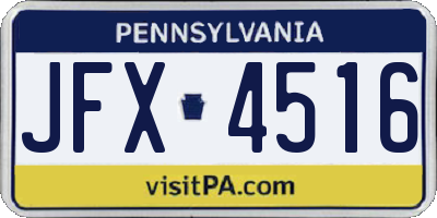 PA license plate JFX4516