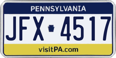 PA license plate JFX4517