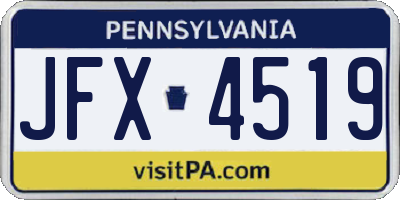 PA license plate JFX4519