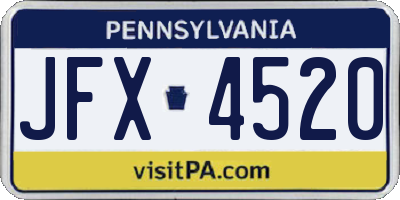 PA license plate JFX4520