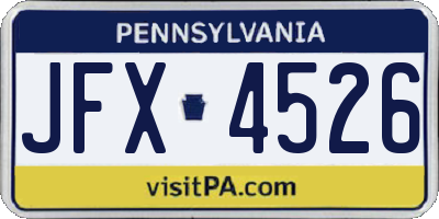 PA license plate JFX4526