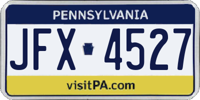 PA license plate JFX4527
