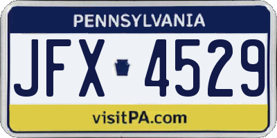 PA license plate JFX4529