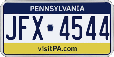 PA license plate JFX4544