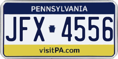 PA license plate JFX4556