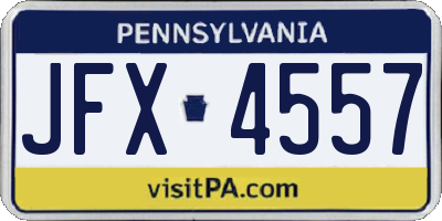 PA license plate JFX4557