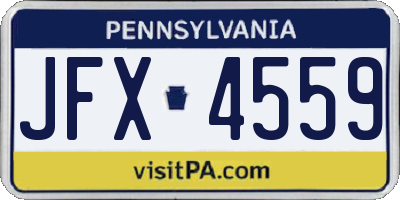 PA license plate JFX4559