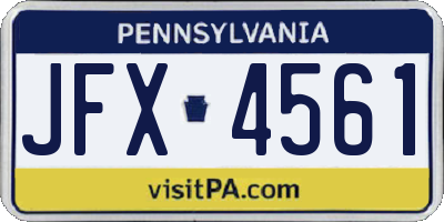 PA license plate JFX4561