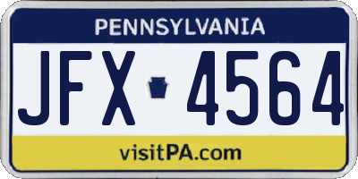 PA license plate JFX4564