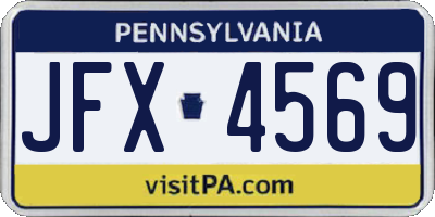 PA license plate JFX4569