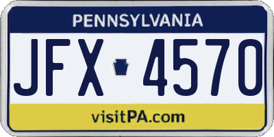 PA license plate JFX4570