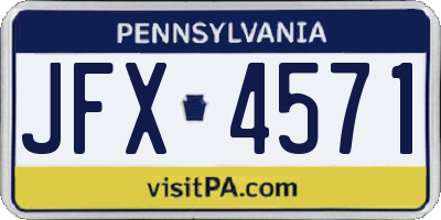 PA license plate JFX4571