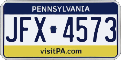 PA license plate JFX4573