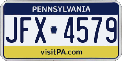 PA license plate JFX4579