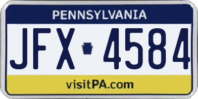 PA license plate JFX4584