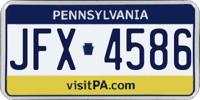 PA license plate JFX4586