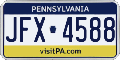 PA license plate JFX4588