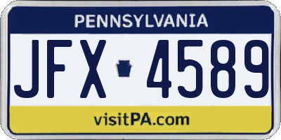 PA license plate JFX4589