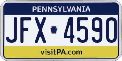 PA license plate JFX4590