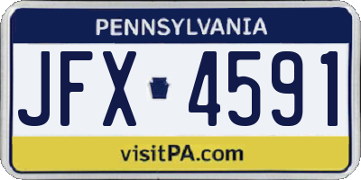 PA license plate JFX4591